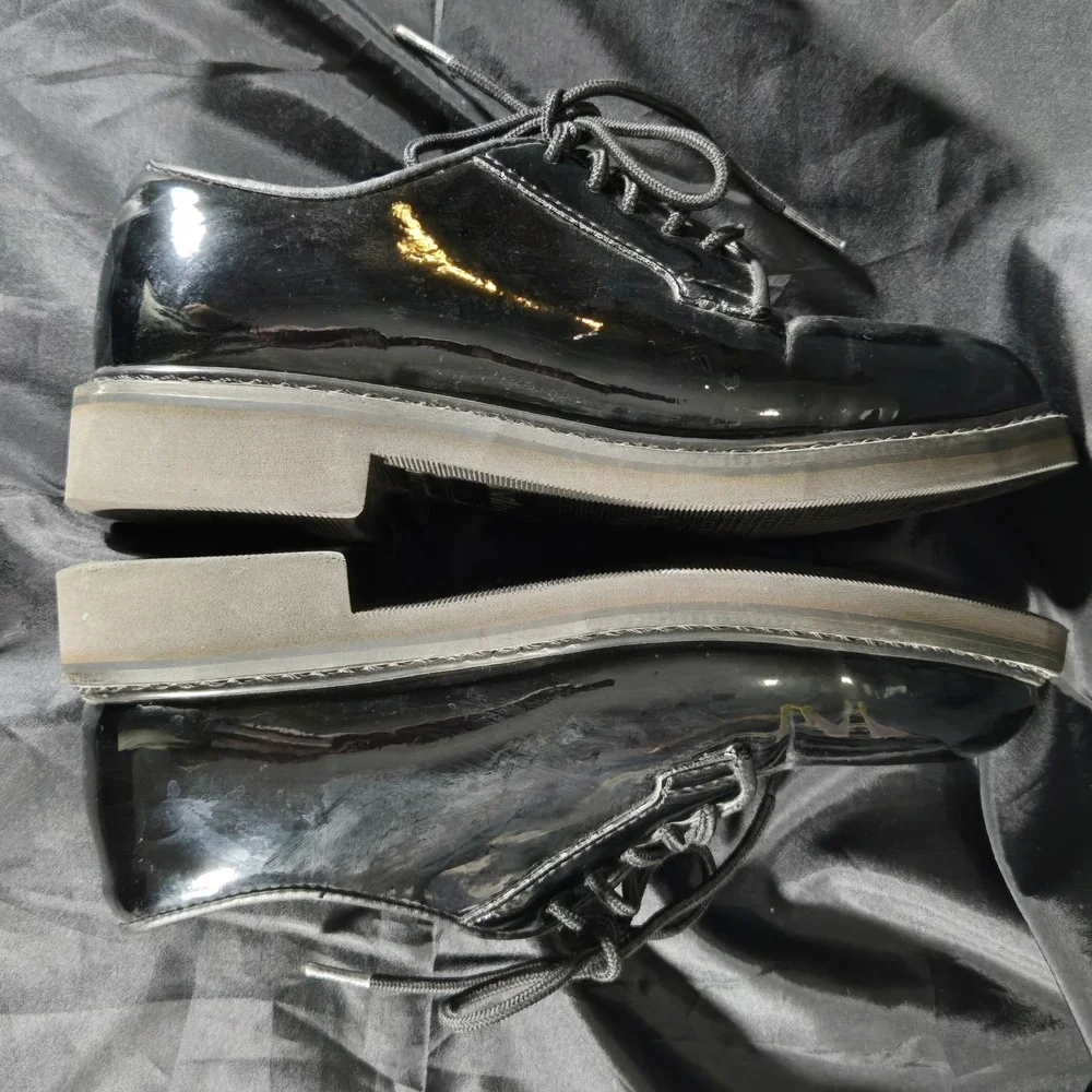 Rothco Black Hi-Gloss Lightweight Oxford Dress Shoes Size 5.5 R Patent Finish